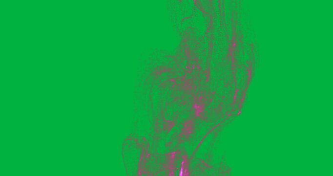 Animation of pink smoke trail on white background