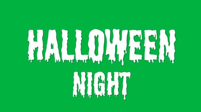 Animation of melted halloween text on white background