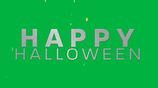 Animation of halloween text on white background