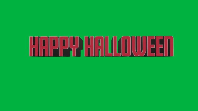 Animation of halloween text on white background