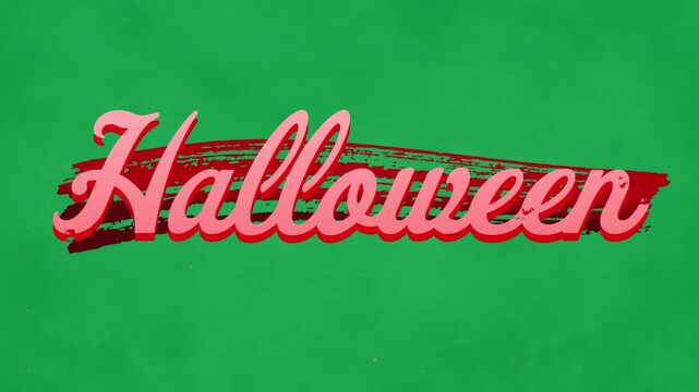 Animation of halloween text on grey background