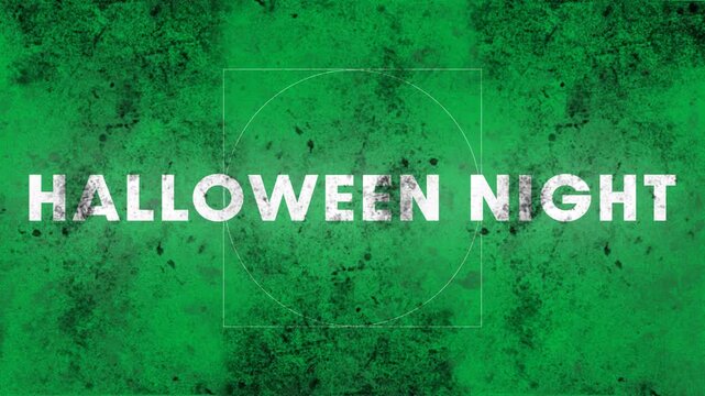 Animation of waving halloween text and shapes on black background