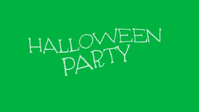 Animation of halloween party text over black background