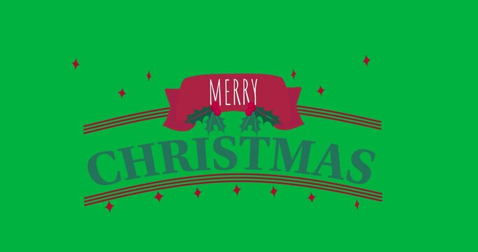 Animation of christmas greetings text with decorations on white background