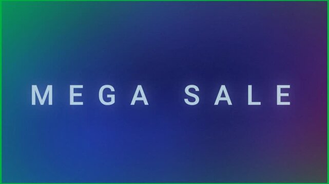 Animation of mega sale text and red and blue lights on black background