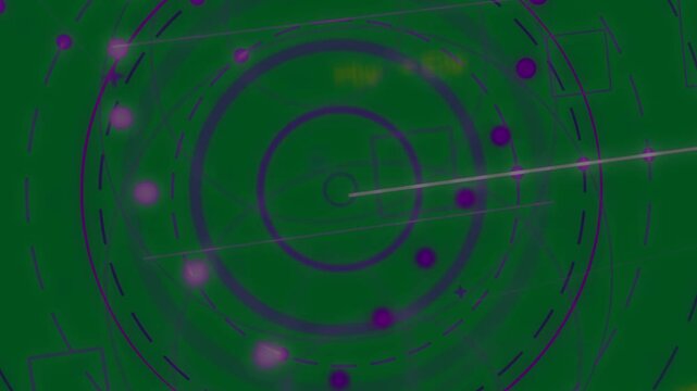 Purple rings pulsing, nodes orbiting, beam sweeping on start showing entropy on transparent black