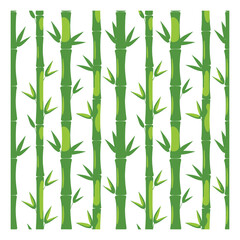 Naklejka premium Bamboo Pattern: Green Minimalist Ornamental Vector Illustration