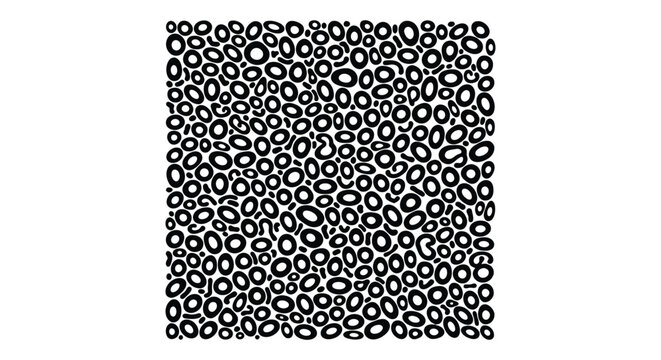 Abstract vector graphic illustration with an organic irregular black and white doodle 