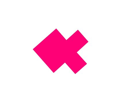 graphic design animation, pink icon resembling a picture of a fish