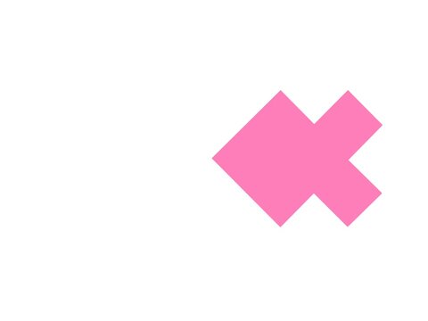 graphic design animation, pink icon resembling a picture of a fish