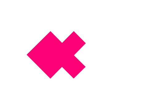 graphic design animation, pink icon resembling a picture of a fish