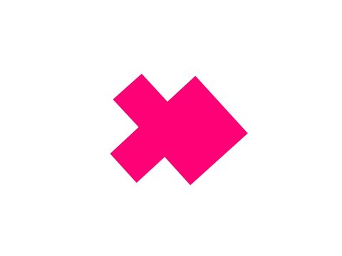 graphic design animation, pink icon resembling a picture of a fish
