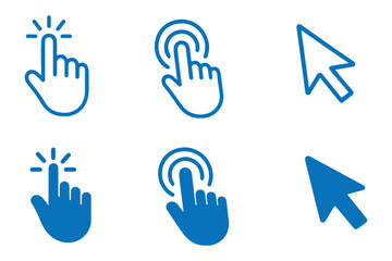 Fototapeta premium arrow and hand pointer cursor icon set featuring computer mouse click symbols, rank title inspired vector. Computer mouse pointer icon set vector. Clicking pointer cursor symbol. EPS 10. 