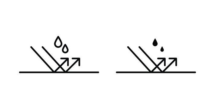 Waterproof icon in black and white color. Solid and linear icons