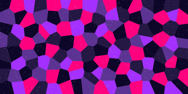Neon pink violet dark blue Voronoi polygon abstract background