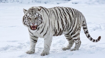 Obraz premium white tiger in snow