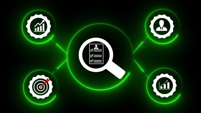 Neon Concept, business process, human resource management and recruitment, and recruitment candidates are screened by human resource managers.