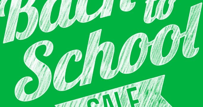 Digital animation of back to school text against black background