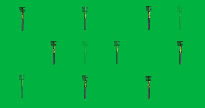 Digital animation of multiple mascara wand icons against black background