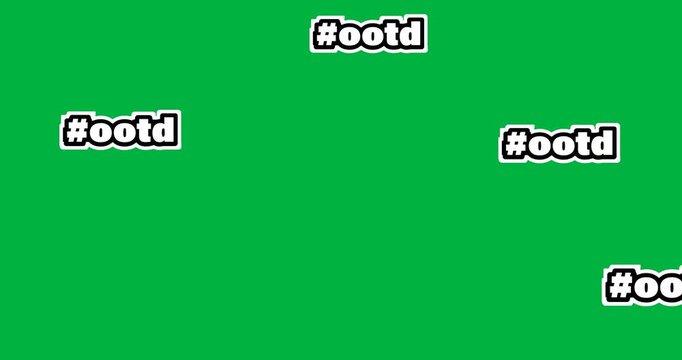 Digital animation of multiple ootd text banner floating against black background