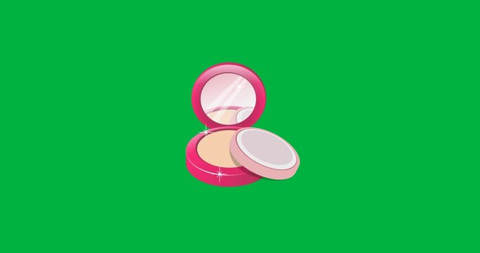Digital animation of foundation mirror icon against black background