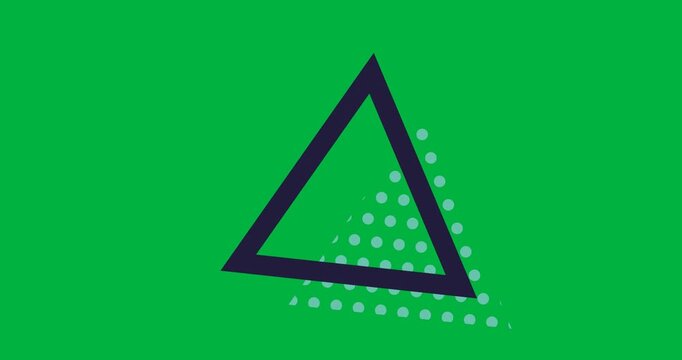 Digital animation of triangle shape with dotted shadow effect against black background