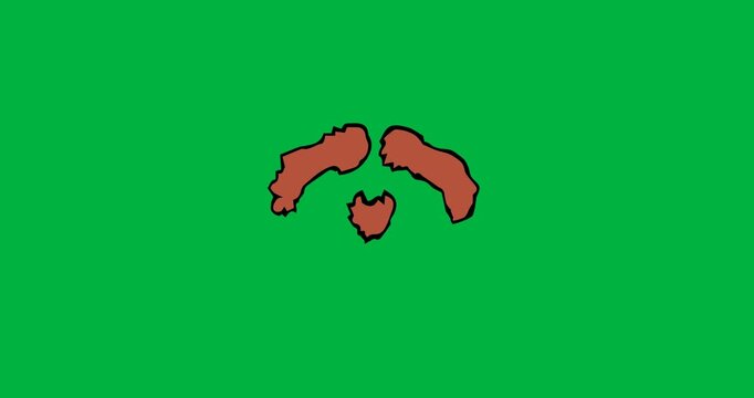 Digital animation of moustache icon against black background