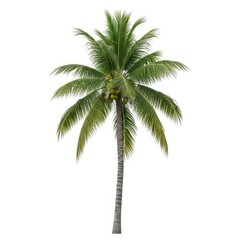 Obraz premium Isolated Coconut Palm Tree With Coconuts on White Background Stock Photo