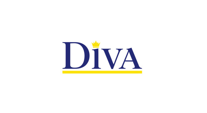 Diva Logo with Crown and Yellow Line
