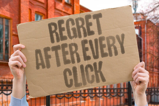 "Regret After Every Click" The emotional pattern of post-purchase regret is a predictable outcome of frictionless digital shopping. IMPULSE. SPEND. DIGITAL. REGRET. HABIT.