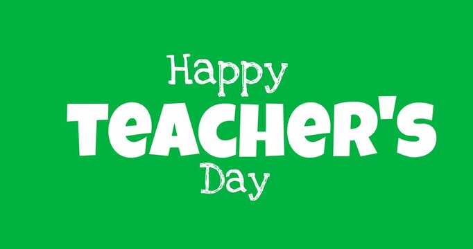 Digital illustration celebrates Teacher's Day with animated educational text.