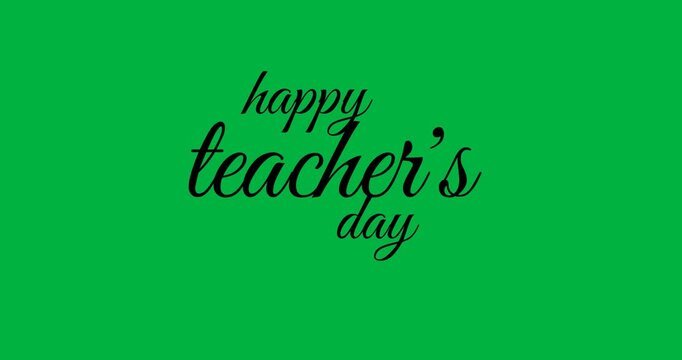 Digital illustration celebrates Teacher's Day with educational animation and typography.