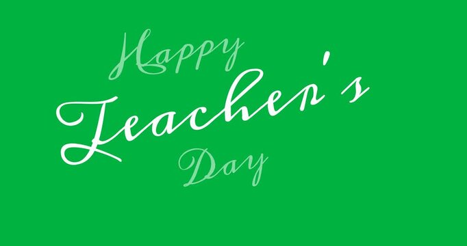 Digital illustration celebrates Teacher's Day with animated educational typography.