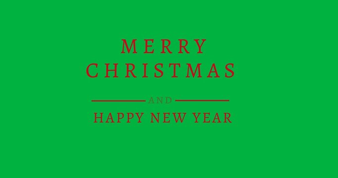 Digital animation of merry christmas and happy new year text banner against black background