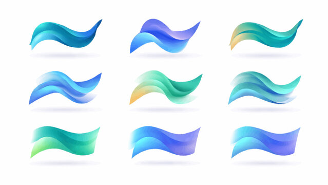 A dynamic set of smooth-curved flag icons flows around a globe with wavy lines and vibrant colors.