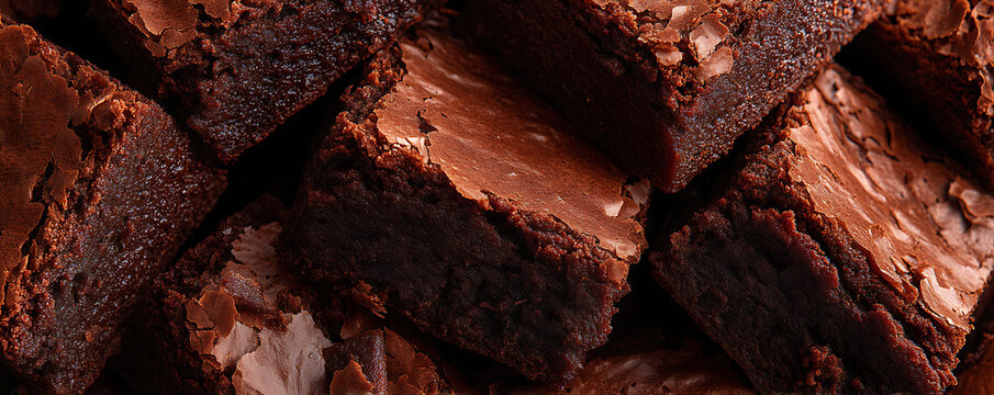 Delicious Chocolate Brownies, a close-up shot of baked sweet dessert