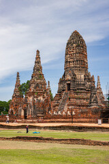 Naklejka premium Ancient Wat Chaiwatthanaram Buddhist Temple in Ayutthaya Historical Park, UNESCO World Heritage Site, Thailand