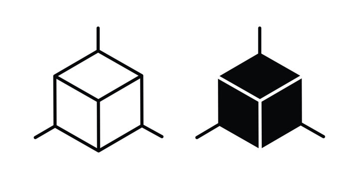 3D modeling icon vector logo. icons in solid, editable strokes.