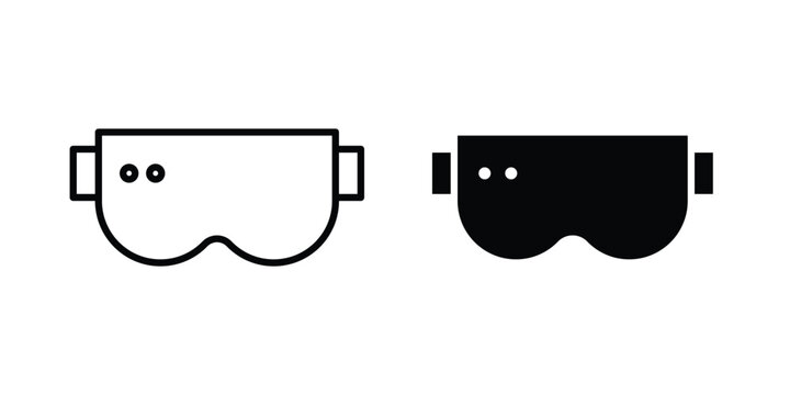 AR headset icon vector logo. icons in solid, editable strokes.