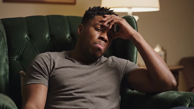 Man Experiencing Intense Pain and Discomfort While Sitting in a Chair.