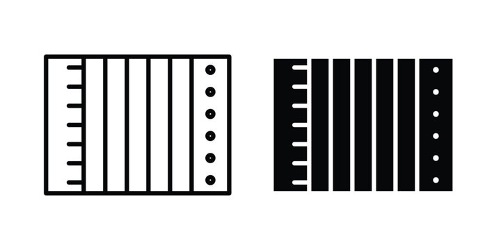 Bandoneon instruments icon vector logo. icons in solid, editable strokes.