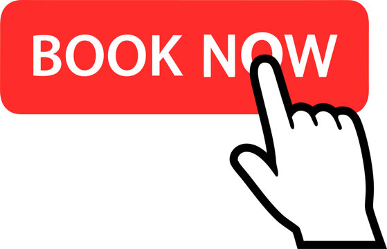 book now call to action icon in red black and white for shopping website or design in verctor illutration