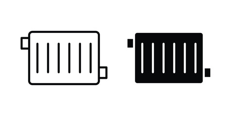 car radiator icon vector logo. icons in solid, editable strokes.
