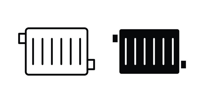 car radiator icon vector logo. icons in solid, editable strokes.