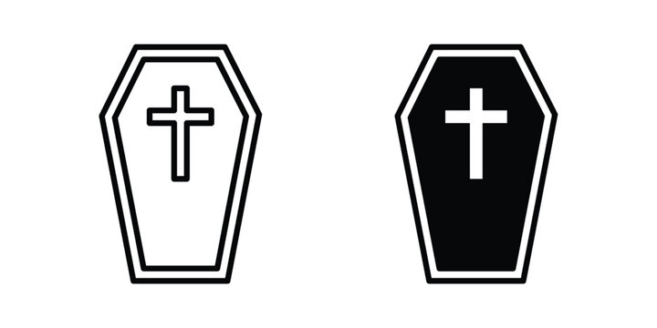 Coffin icon vector logo. icons in solid, editable strokes.