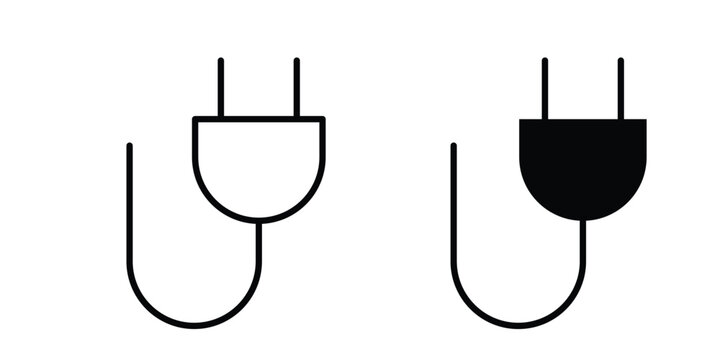 Electrical plug icon vector logo. icons in solid, editable strokes.