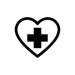 Fototapeta premium Heart shape with medical cross inside, symbolizing health, care, and life