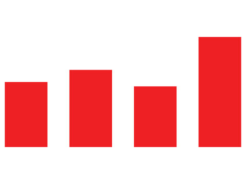 Simple red bar chart graphic vector design