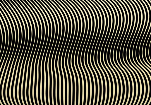 Fondo abstracto de l&iacute;neas onduladas verticales en color crema sobre un fondo negro s&oacute;lido
