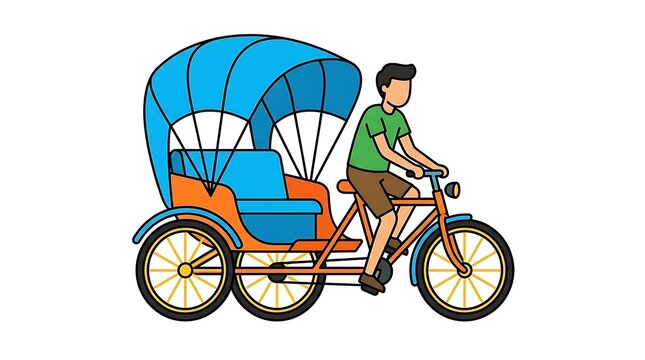 Man riding a tuk tuk.